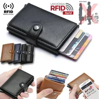 Rfid Credit Card Holder Men Wallets Luxury Small Smart Wallet Metal Business Mini Cardholder Case Women Minimalist Walet for Men