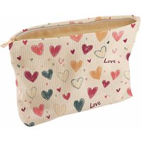 Portable Cosmetics Storage Bag Makeup bag with colorful heart pattern double-sided printed travel zipper makeup bag