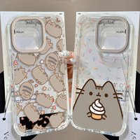 Cartoon donuts P-Pusheens Cat Phone Case For Samsung Galaxy A37 A57 A16 A07 A17 A36 A26 A56 A55 A35 A25 A15 A54 A24 A14 A13 4G5G