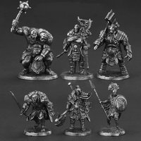 6Pcs Unpainted Metal Warrior Miniatures Tabletop Wargame RPG Character Models For Hobby Painting Home Decoration Boy's Gift
