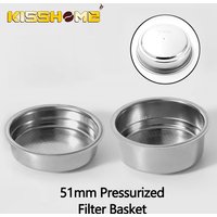 Coffee Filter Basket 51MM Pressurized Double Layer Stainless Steel For Delonghi Portafilter Barista Tools Espresso Accessories