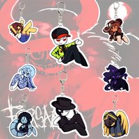 Cartoon pendant Game FORSAKEN Anime Noob 007n7 Veeronica Shedletsky Guest 1337 Mini Acrylic figure keychain Christmas Gifts