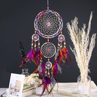 NEW Creative All Handmade Five-Ring Dream Catcher Pendant Living Room Bedroom Decoration Wall Hanging Beautiful Hanging Ornament
