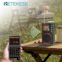 Retekess TR111 Radio FM Portable Radios AM FM Mini Ham Radio Shortwave Emergency Amateur Radio Multiband SW VHF WB Alarm Clock