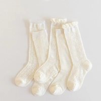 3Pairs Fashion Princess Lace Ruffle Stockings Breathable White Summer Sock Thin Mesh Sock 3-12Year