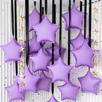 8pcs Macaron Purple Star Foil Balloons, 45cm Star Balloons, Ceiling Decorations, Suitable for Birthdays, Mother's Day, Graduati
