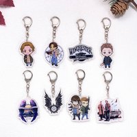 1/21Pcs Cartoon Supernatural Car Keychain Accessories Acrylic Cute Charms Pendant For Bag Funny Key Holder Backpack Decoration