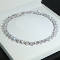 2026 Iced Out Bling 5A Cubic Zirconia Heart CZ Cluster Necklace For Women Girlfriend Lover Halo CZ Tennis Chain Choker Necklace