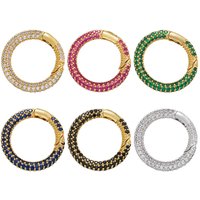 ZHUKOU Round spring clasp hooks cubic zirconia crystal clasp hooks for DIY necklace jewelry accessories supplies wholesale VK123
