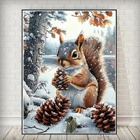 New Arrival Cute Squirrel Animal Mosaic DIY Likes Diamond Painting Winter Picture Rhinestones Embroidery Handicraft Home Decor