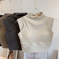 High Neck Yoga Tank Tops for Fitness Female Workou Vest Push Up Tights Sports Bra for Women Sportswear for Gym Outfit