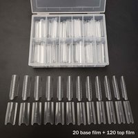 **140Pcs Sandwich Dual Nail Form Mold Reusable Full Cover Mold Clear Nail Art Extension Shaping Tool Coffin Almond Nail Forms