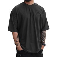 Mens Oversized T-Shirts Fashion Loose Fit Crewneck Tshirt Streetwear Heavyweight Short Sleeve Tee Shirt Gym Workout Tops