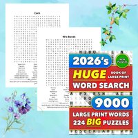 Crossword Collection Extra-Large Print 9000 Words Diverse Themes Memory Practice for Adults Seniors Enormous All Seasons Book