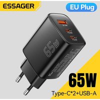  Essager 65W GaN Charger Quick Charge 4.0 USB C Charger for iPhone 17 16 15 Pro Max Laptop Macbook Air Tablet PD Fast Charger