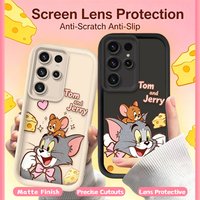 Tom and Jerry Cute Cartoon Silicone Case For Samsung Galaxy S26 S25 Edge S24 S23 Ultra S22 Plus S21 FE A07 A17 4G A37 A57 5G