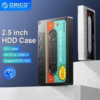 ORICO 2,5'' HDD-Gehäuse SATA zu USB3.0 Externes Festplattengehäuse 5 Gbit/s/6 Gbit/s Typ-C HDD-Gehäuse mit DIY-Aufkleber PC-Zubehör