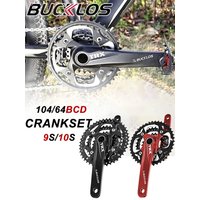 AliExpress BUCKLOS 104/64BCD Bicycle Bicycle Crankset 3*9S 3*10S MTB Crankset 170mm Bicycle Integrated Crank Arm Triple Speed MTB Chainring