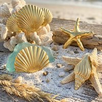 Stylish Stainless Steel Starfish Shell Brooch for Women Conch Marine Life Pins Office Party Friend New Gifts Jewelry Accessories