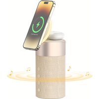 4-in-1 Magnetic Wireless Charger & Bluetooth Speaker with Night Light - Perfect Gift for IPhone XIAOMI HUAWEI Samsung & AirPods