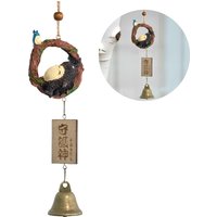 Japanese Copper Wind Chime Bell Outdoor Decor Sleepy Cat Wind Chime Decor Copper Furin Bell Wind Chime