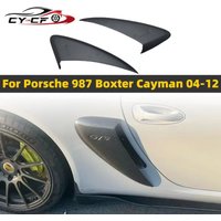 Real Dry Carbon Fiber Side Vents For For Porsche 987 Boxster Cayman Car Accessories Side Air Vents 2pcs Grill Bodikit 2004-2012