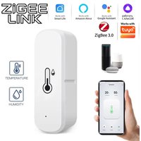 Zigbee 3.0 Temperature & Humidity Sensor Indoor Smart Home Monitor App Alerts Voice Control Via Alexa Google Home for Tuya Smart