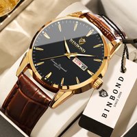 BINBOND Luxury quartz wristwatches for men luminous waterproof auto date week men's watch business sport watch for men reloj