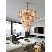 Luxury American Clear/Smoky Gray Glass Ceiling Chandelier Decoration Living Room Dining Room Lamparas Lampa Dimmable Led Lights