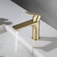 Bad Wasserhahn Wasserhähne kalt und heiß Edelstahl Einloch Waschbecken Wasserhähne Mixer Torneira Cascata Dourada
