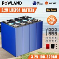 POWLAND 4 SZT. 3.2V 320Ah 280Ah 150Ah 100Ah Akumulator LiFePO4 DIY 12V Do Samochodu Elektrycznego Kampera Energii Słonecznej Wózka Golfowego EU