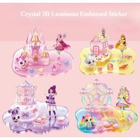 Glow In The Dark 3D Crystal Embossed Stickers Luminous Stacking Toy DIY Splicing Decorative Ornaments for Children Handmade