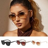 Vintage Cat Eye Sunglasses Trendy Small Frame Sun Glasses Outdoor Shades Fashion Gradient Leopard Eyewear Street Photo Props