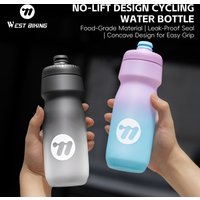 WEST BIKING Colorful Gradient Outdoor Cycling Bottle Lightweight Bike Water Kettle 550ml/650ml MTB Road Bike Accessories
