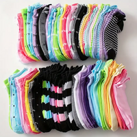 10/15/20/25/30/35Pairs Heart Print Socks, Valentine's Day Candy Colored Ankle Socks, Women's Stockings & Hosiery