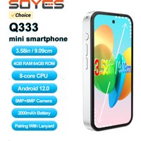 SOYES Q333 Mini Smartphone 4GB RAM 64GB ROM 3.58‘’ Display 8-Core Android 12.0 Face Unlock 2000mAh 4G LTE Type-C OTG Small Phone