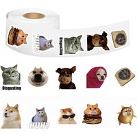 500PCS Cartoon Cute Animals Dog Cat Roll Sticker Funny Coffee DIY Loptop Luggage Guitar Kawaii Wall Room Bar Stickers Gifts