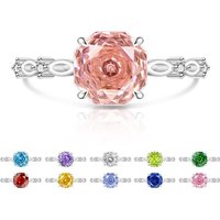925 Sterling Silver Rose Cut High Carbon Diamond Light Luxury Dream Ladies Ring Simple and Elegant Jewelry