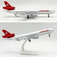 20CM Scale Plane Alloy Swiss Airlines MD-11 Airplane Model Classic Finished Static Collectible Aircraft Ornament Gift Display