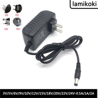 3V 5V 6V 9V 10V 12V 15V 18V 20V 22V 24V 0.5A 1A 2A Power Adapter