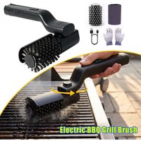 Electric Rotating BBQ Grill Brush Heavy Duty Grease Cleaner New Roller Brush Cleaning Barbecue Grid Brush Tool or Brush Head