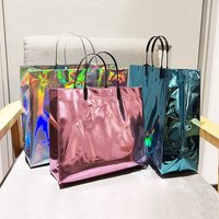 5PCS Multicolored Handheld Laser Bag PVC Thickened Gift Shopping Bag Suitable for Supermarkets Shopping Malls Families Parties