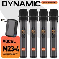 Wireless Microphone M23-4 UHF Recording Universal Karaoke Mic With Lithium Battery Receiver For Party Church Speaker