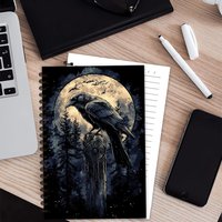 Moonlit Raven Notebook,Journal,Blank Lined Pages,Ideal Gift for Note-Taking,Inspiring for Men and Women, Perfect for Students