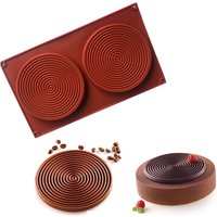 2 Holes Spiral Shape Silicone Mold 3D Cake Moulds Mousse For Ice Cream Chocolate Pastry Bakeware Dessert Art Pan Decorating Tool