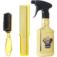 3PCS Set Professional Hairdressing Supplies Barber Spray Bottle Refillable Electroplating Water Can Hairbrush Haircut Comb Tool