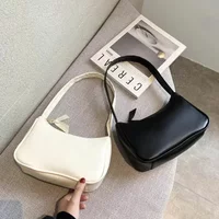 1pc Retro Soft PU Leather Women Shoulder Underarm Bag Casual Solid Color Small Top-Handle Handbag Ladies Fashion Shoulder Bag