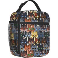 Warrior Kits Cat Thermal Insulated Lunch Bag for School Cute Reusable Lunch Container Kids Cooler Thermal Lunch Box