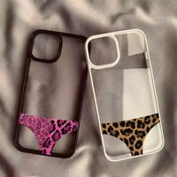 Funny Leopard Prints Panties Clear Phone Case for IPhone 16 15 13 14 12 11 17 Pro Max 16E Air INS Creative Shockproof Back Cover