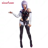 Cosplay.fm Women’s Cyberpunk Cosplay Costume PU leather Bodysuit Set Anime Cosplay Outfit